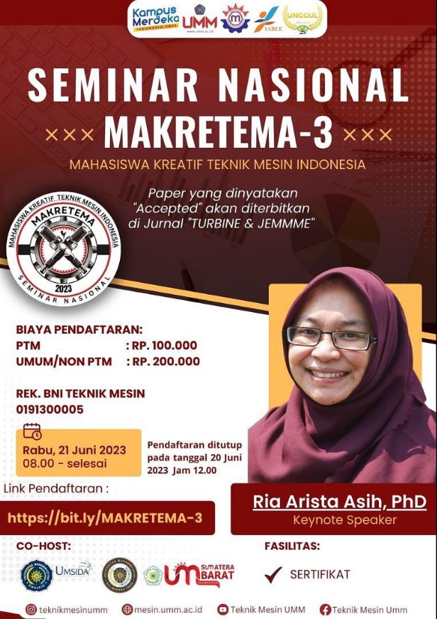 Seminar Nasional Makretema Ketiga Kolaborasi Teknik Mesin Dari